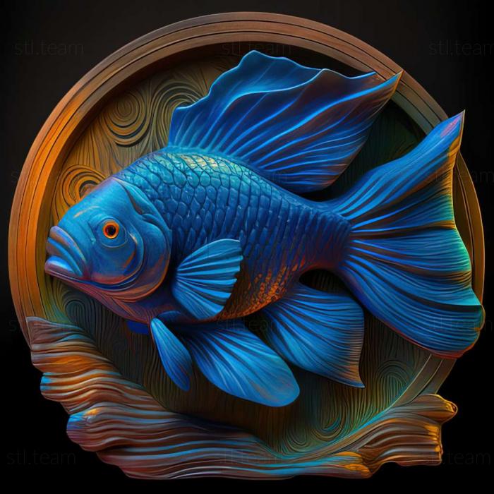 Blue oranda fish